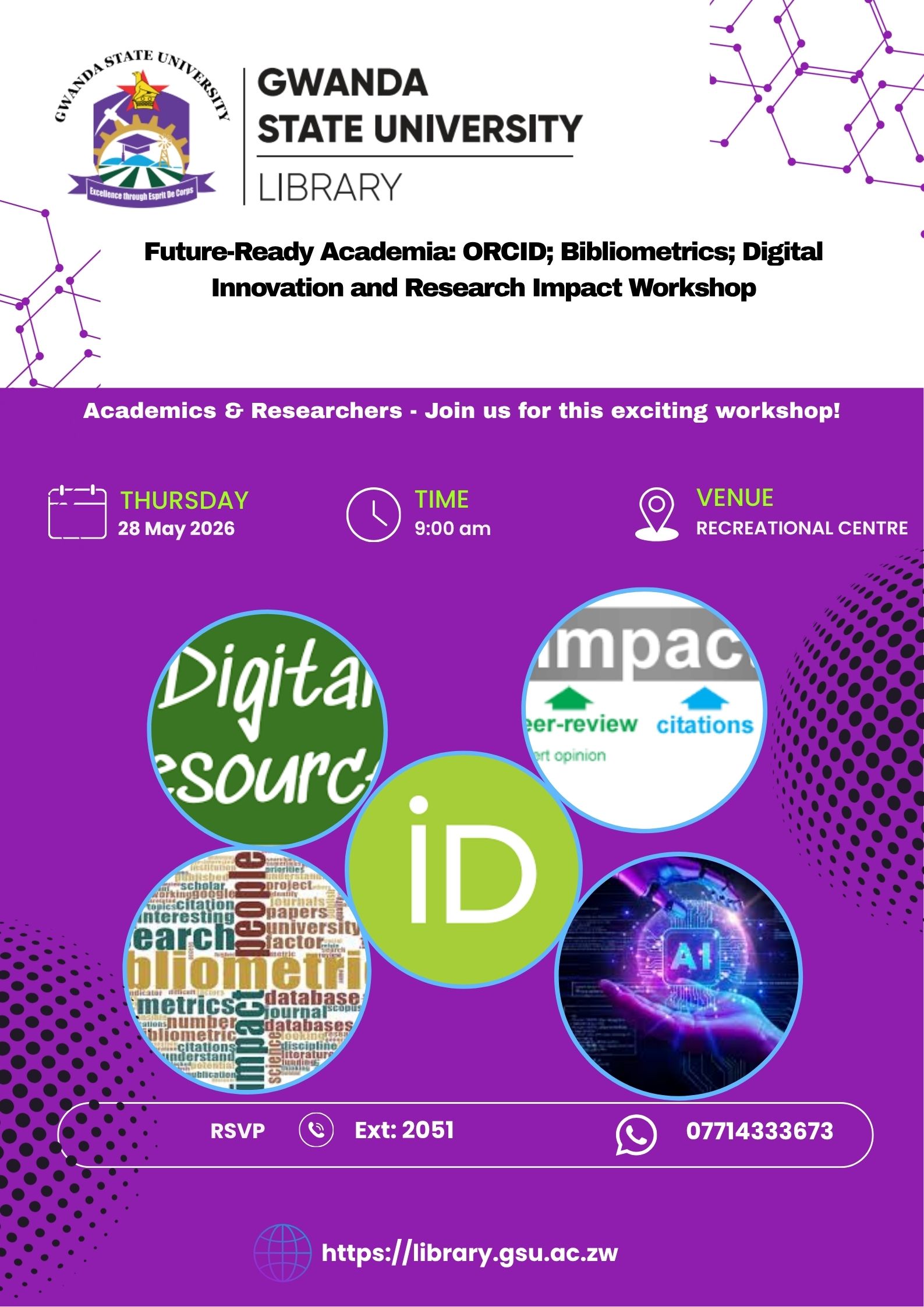 ORCID, Bibliometrics, Digital Innovation and Research Impact Workshop Workshop